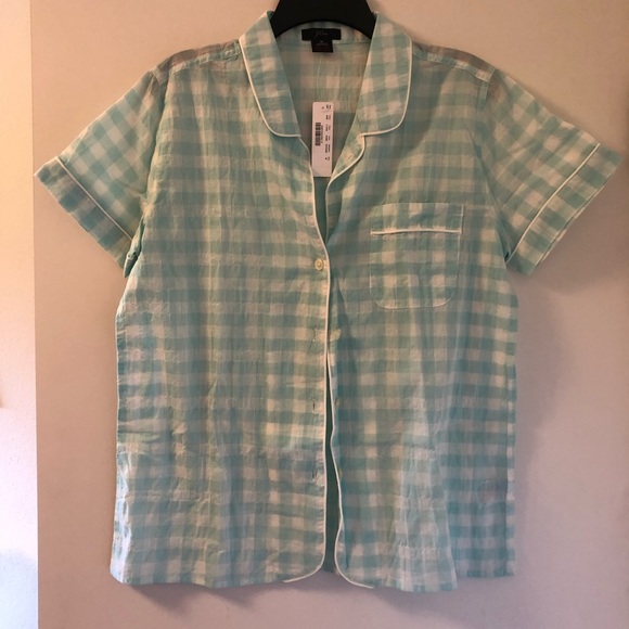 J.CREW Gingham Pajama Top - Picture 7 of 8
